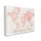 Stupell Industries She's Going Places Pink Watercolor World Map Canvas Wall Art